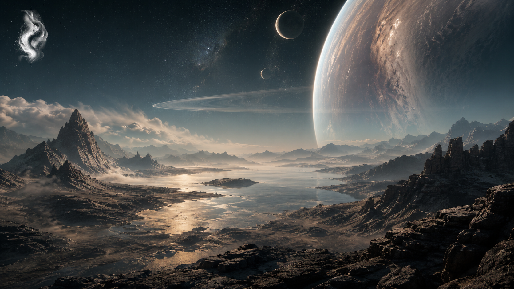 alien exoplanet surface gas giant sky