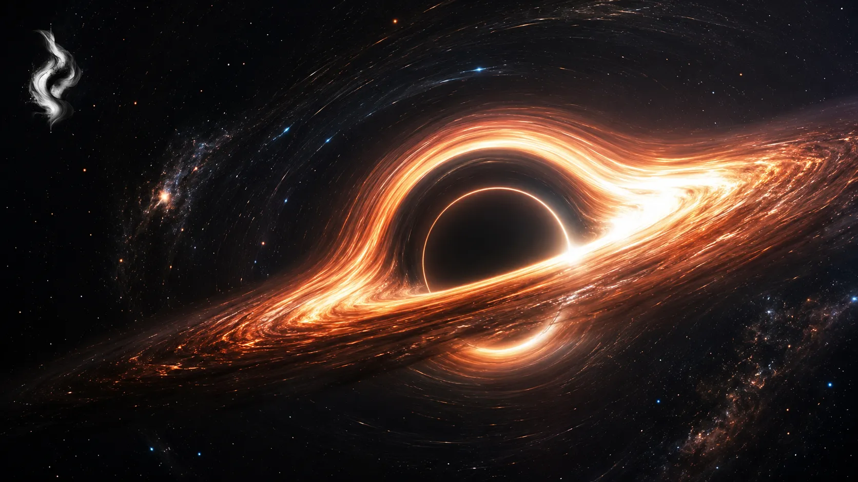 Black hole with glowing accretion disk