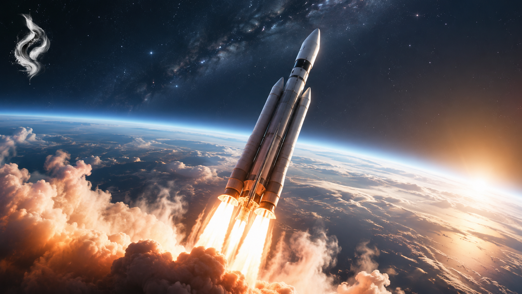 rocket launch earth curvature milky way