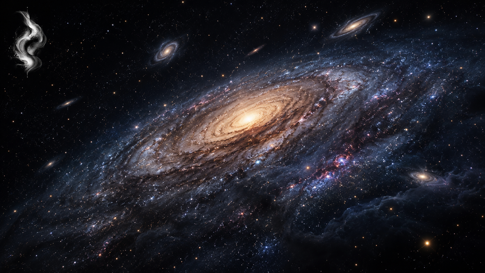 spiral galaxy golden core deep field